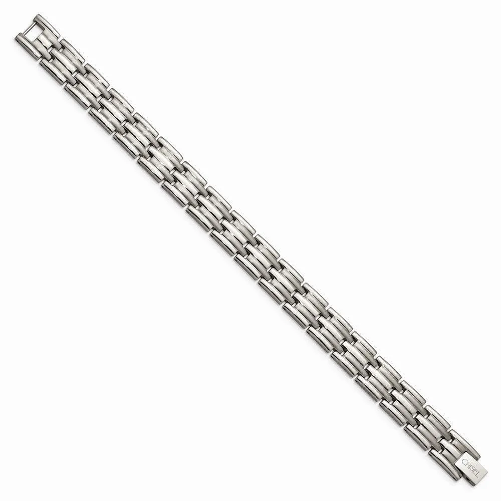 Chisel Jewelry Titanium Brushed and Polished 8.5in Bracelet