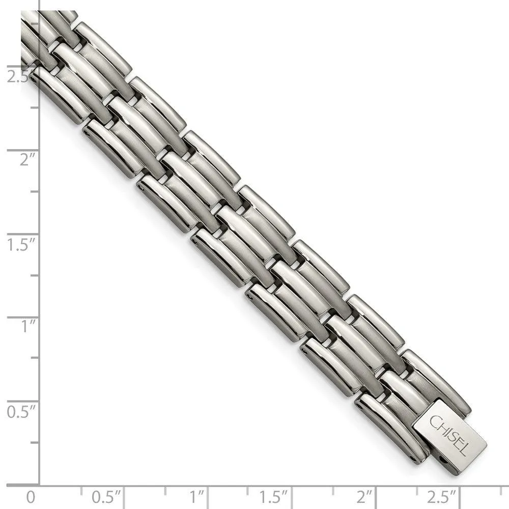Chisel Jewelry Titanium Brushed and Polished 8.5in Bracelet