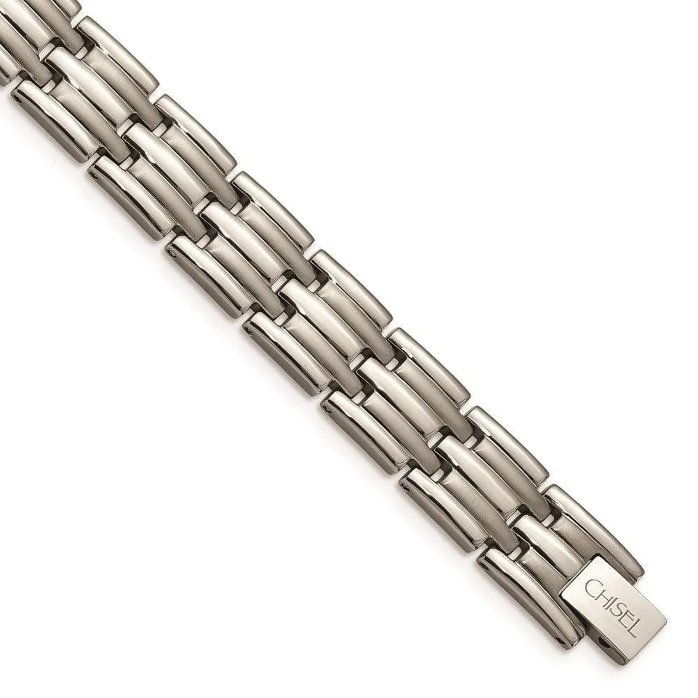 Chisel Jewelry Titanium Brushed and Polished 8.5in Bracelet