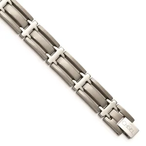 Chisel Jewelry Titanium Brushed and Polished 8.75in Bracelet