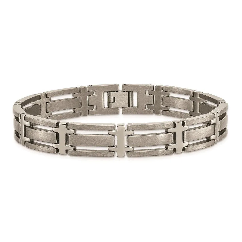 Chisel Jewelry Titanium Brushed and Polished 8.75in Bracelet
