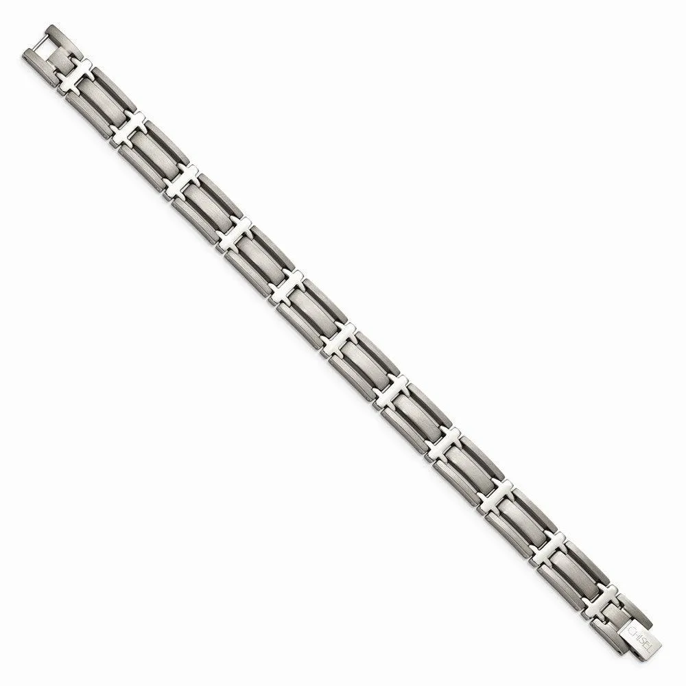 Chisel Jewelry Titanium Brushed and Polished 8.75in Bracelet