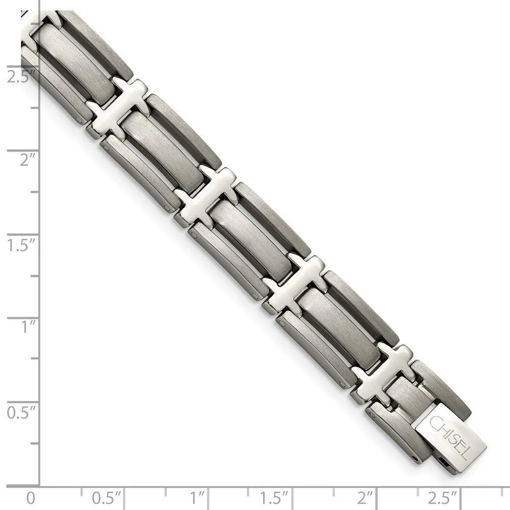 Chisel Jewelry Titanium Brushed and Polished 8.75in Bracelet