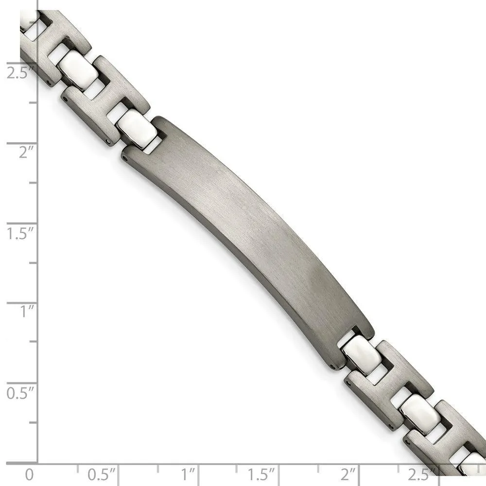 Chisel Jewelry Titanium Brushed and Polished ID 8.5in Bracelet