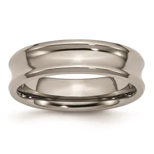 Chisel Jewelry Titanium Concave 6mm Polished Beveled Edge Band | TB44