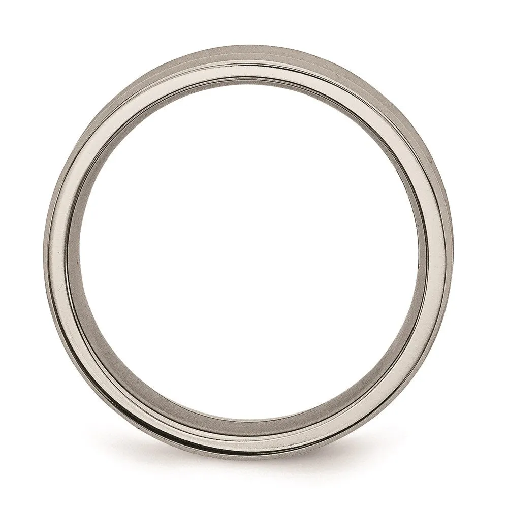 Chisel Jewelry Titanium Concave 6mm Polished Beveled Edge Band | TB44