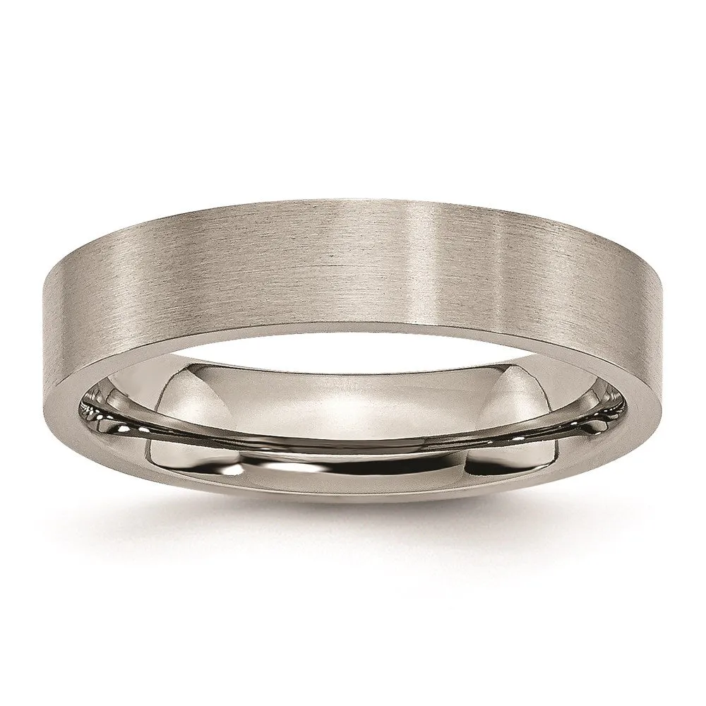 Chisel Jewelry Titanium Flat 5mm Brushed Band | TB8