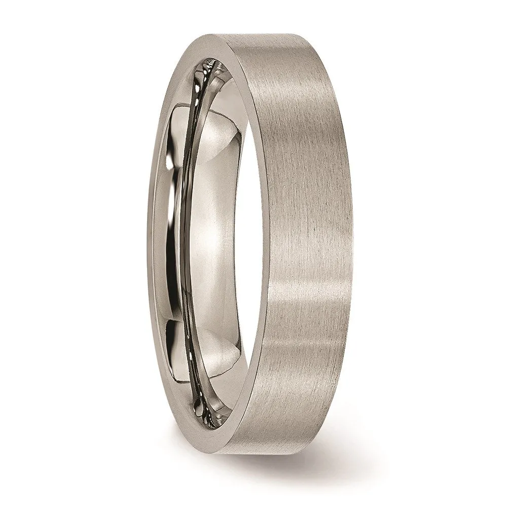 Chisel Jewelry Titanium Flat 5mm Brushed Band | TB8