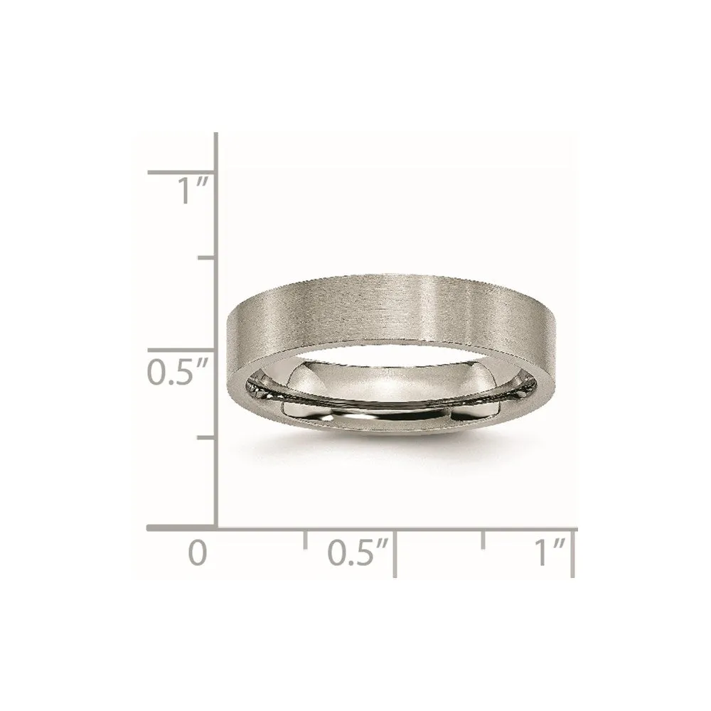 Chisel Jewelry Titanium Flat 5mm Brushed Band | TB8