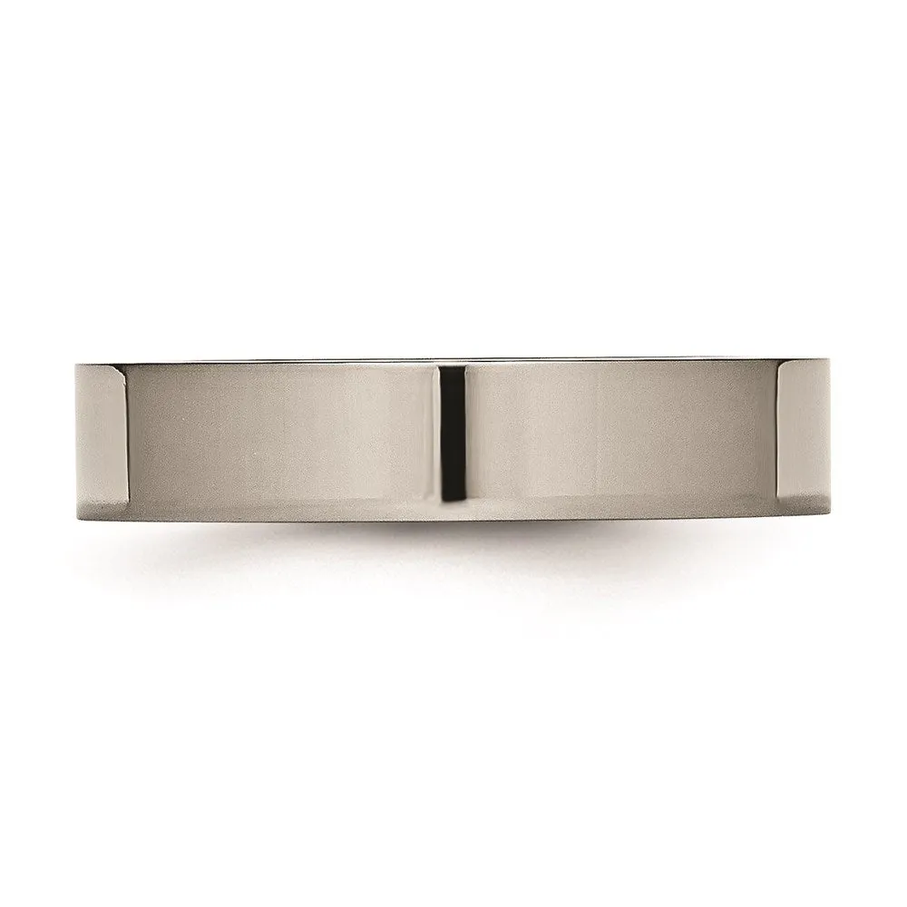 Chisel Jewelry Titanium Flat 5mm Polished Band | TB155