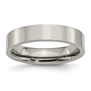 Chisel Jewelry Titanium Flat 5mm Polished Band | TB155