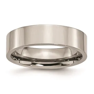Chisel Jewelry Titanium Flat 6mm Polished Band | TB31
