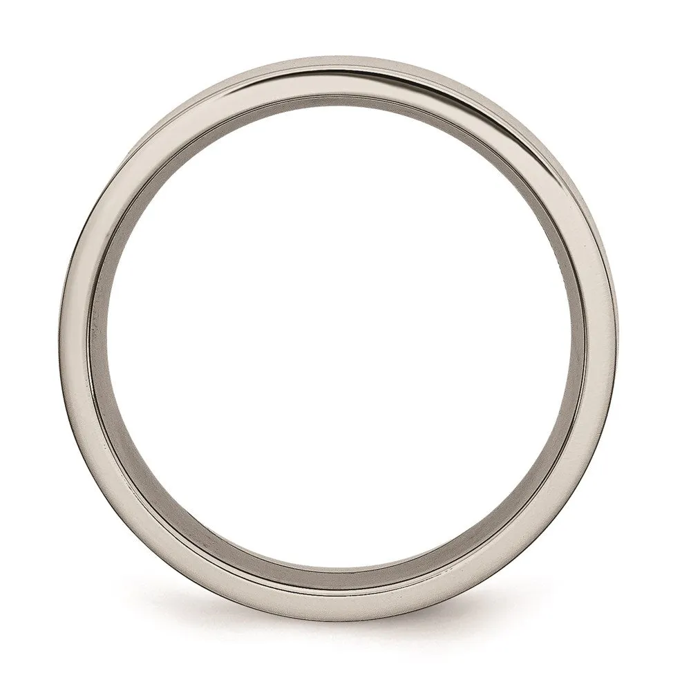Chisel Jewelry Titanium Flat 6mm Polished Band | TB31