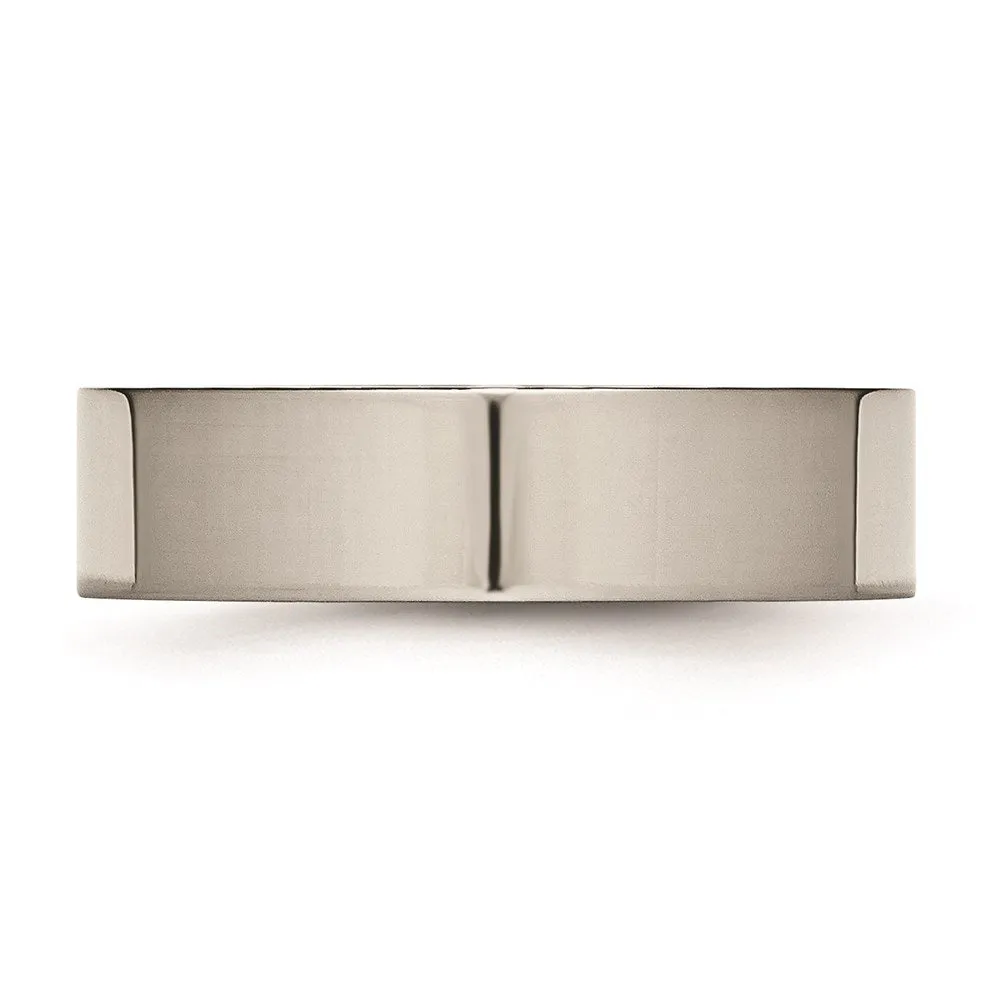 Chisel Jewelry Titanium Flat 6mm Polished Band | TB31