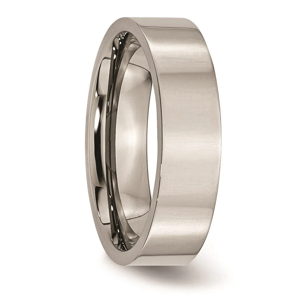 Chisel Jewelry Titanium Flat 6mm Polished Band | TB31