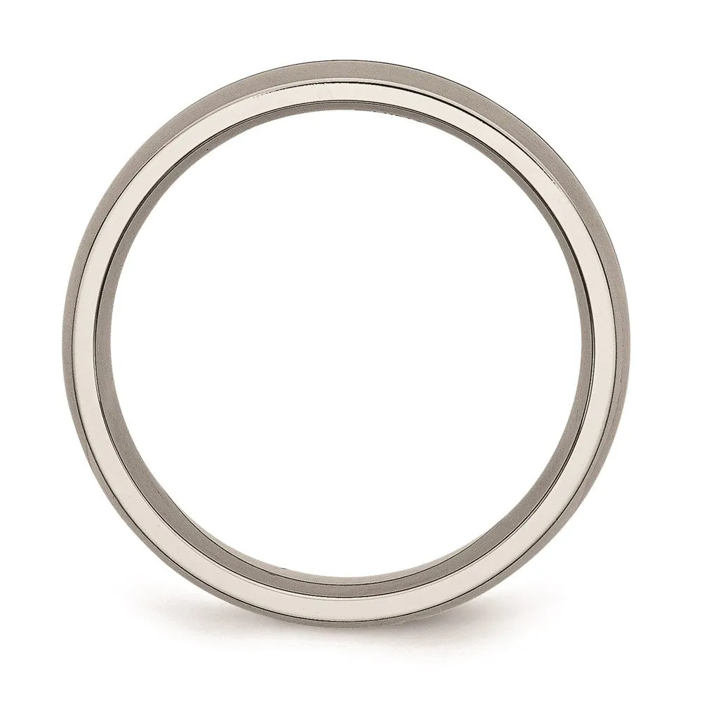Chisel Jewelry Titanium Grooved 6mm Satin Band | TB164