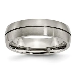 Chisel Jewelry Titanium Grooved 6mm Satin Band | TB164