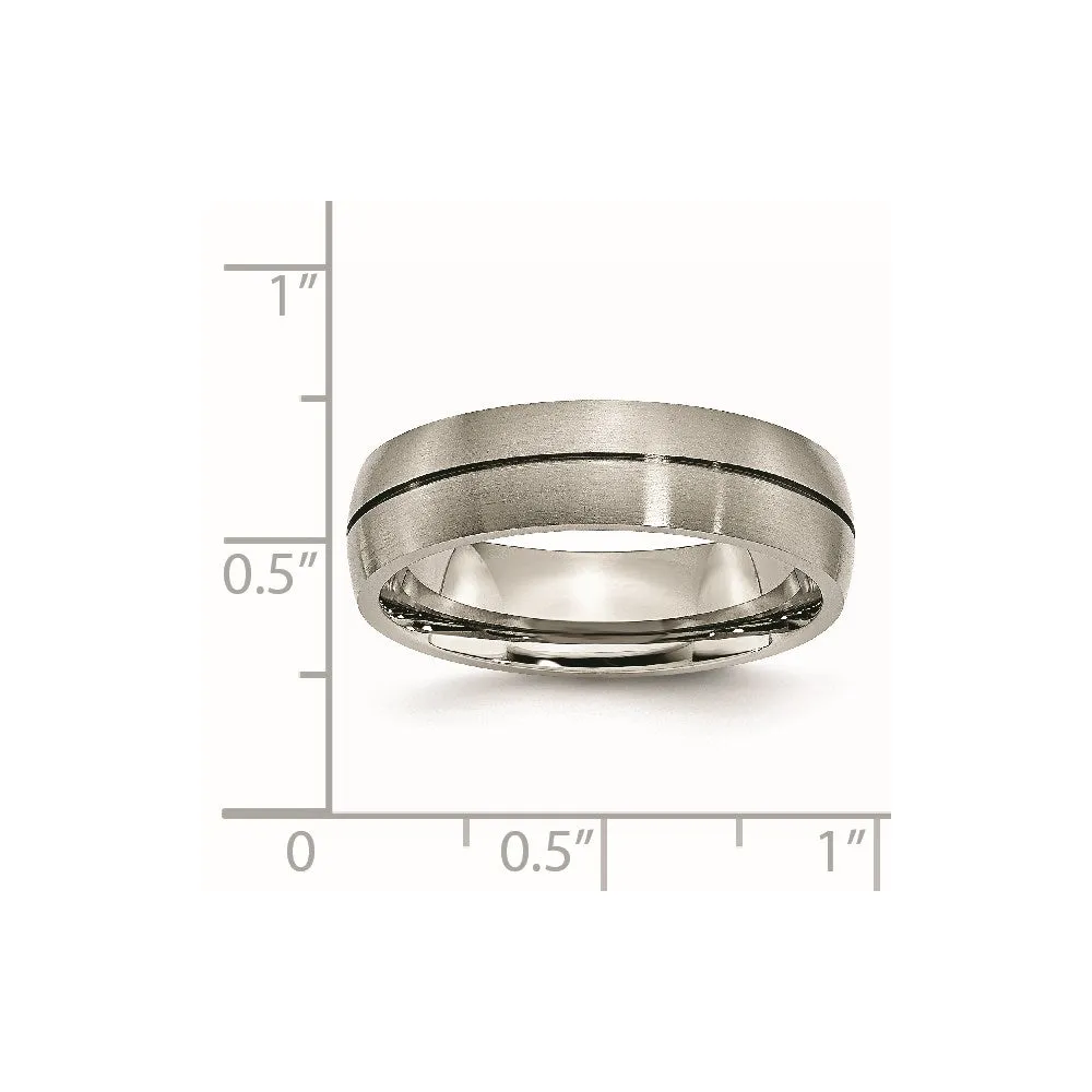 Chisel Jewelry Titanium Grooved 6mm Satin Band | TB164