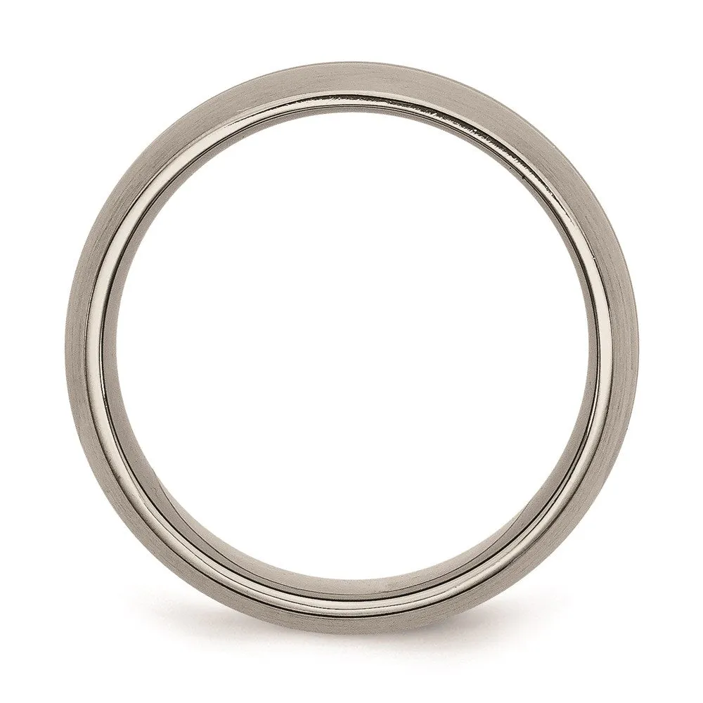 Chisel Jewelry Titanium Grooved 8mm Brushed and Polished Band | TB49