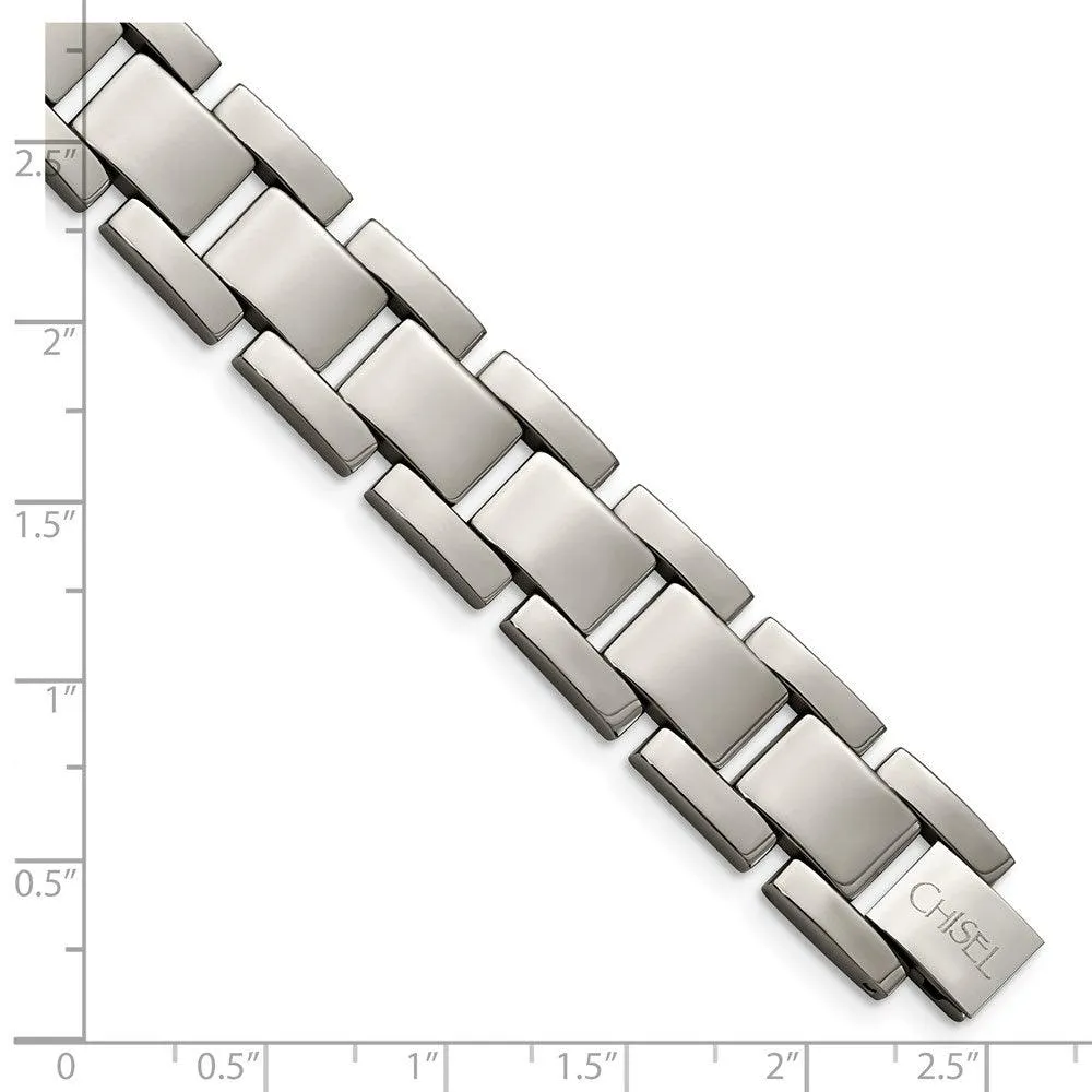 Chisel Jewelry Titanium Polished 8.5in Bracelet