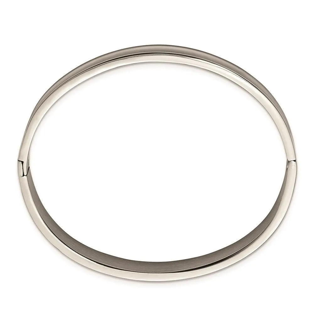 Chisel Jewelry Titanium Polished 8mm Hinged Bangle