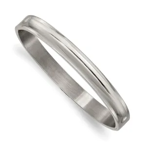 Chisel Jewelry Titanium Polished 8mm Hinged Bangle