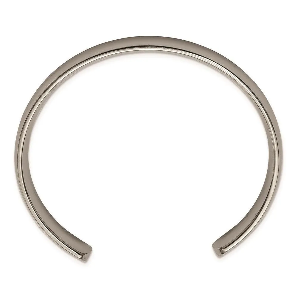 Chisel Jewelry Titanium Polished Cuff Bangle