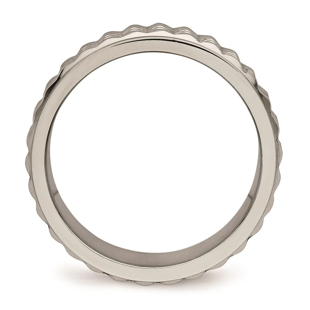 Chisel Jewelry Titanium Polished Studded Ring | TB451