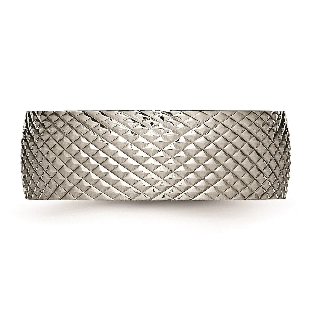 Chisel Jewelry Titanium Polished Textured Ring | TB450