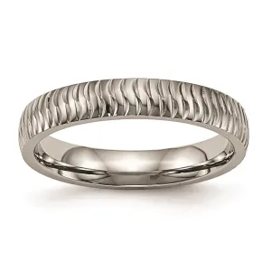 Chisel Jewelry Titanium Polished Textured Ring | TB454