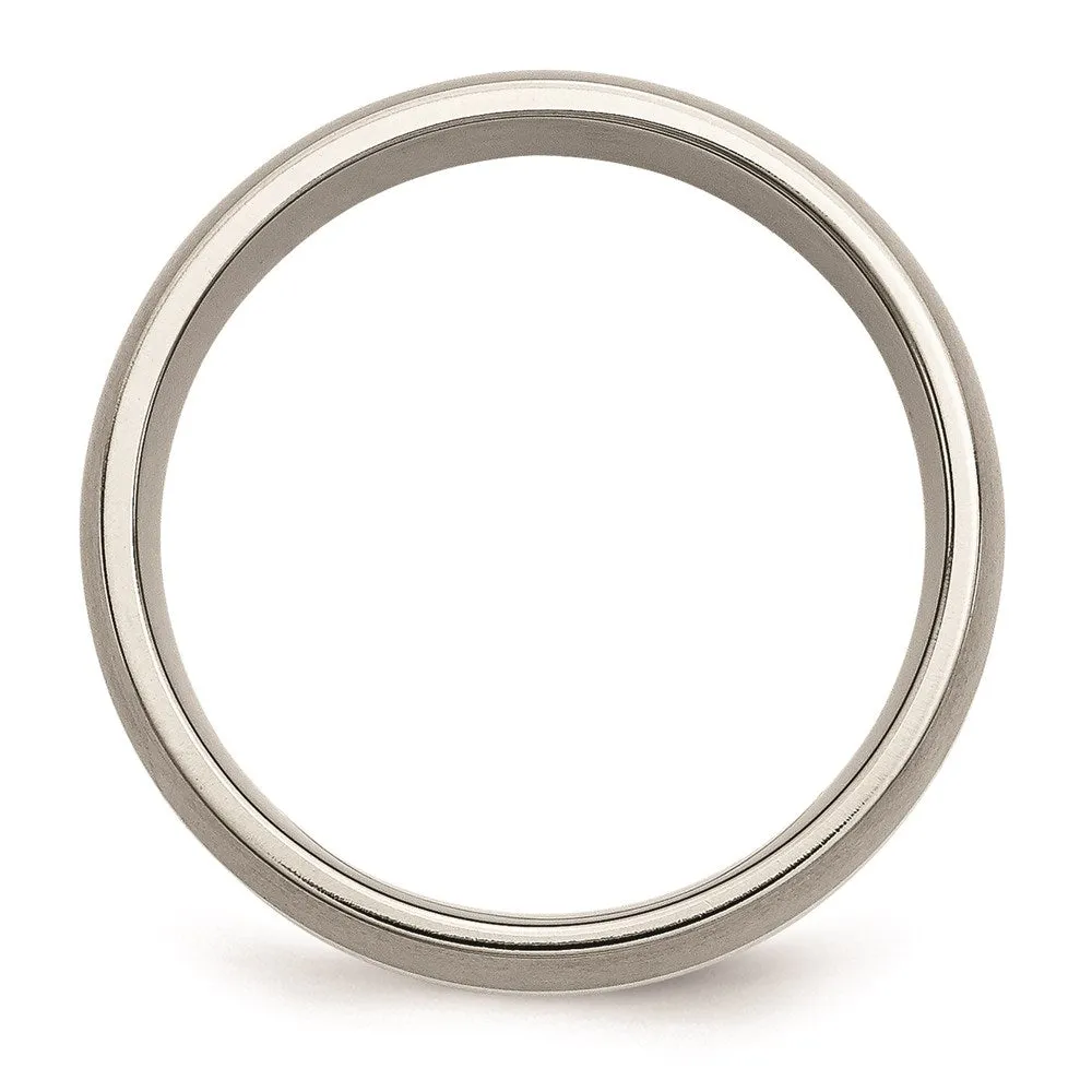 Chisel Jewelry Titanium Sterling Silver Inlay 8mm Brushed Band | TB211