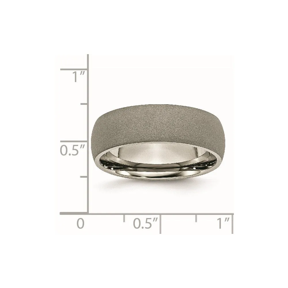 Chisel Jewelry Titanium Stone Finish 7mm Band | TB110