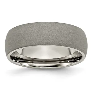Chisel Jewelry Titanium Stone Finish 7mm Band | TB110