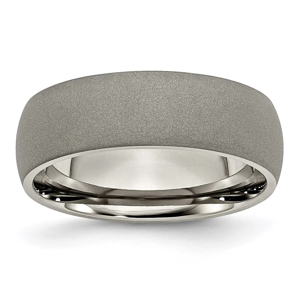 Chisel Jewelry Titanium Stone Finish 7mm Band | TB110