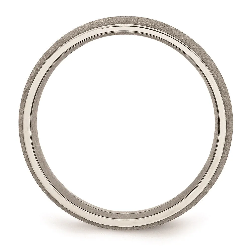 Chisel Jewelry Titanium Stone Finish 7mm Band | TB110