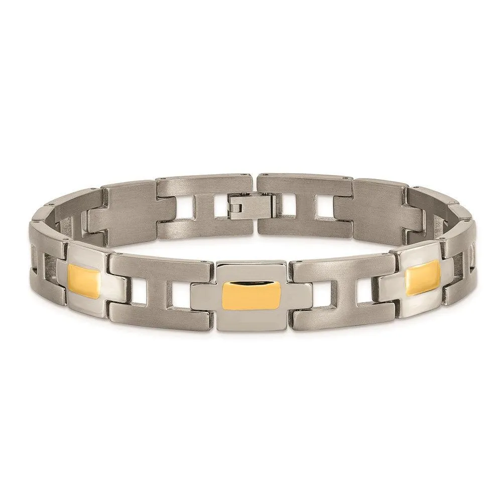 Chisel Jewelry Titanium Yellow IP-Plated 9in Bracelet