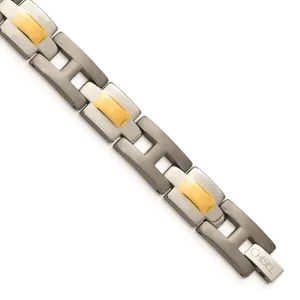 Chisel Jewelry Titanium Yellow IP-Plated 9in Bracelet