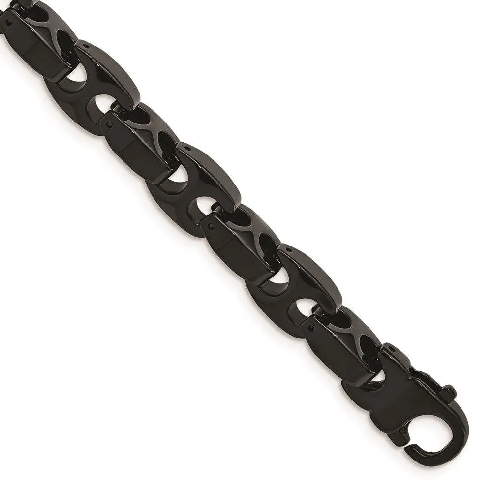 Chisel Jewelry Tungsten Black IP-plated 9in Bracelet