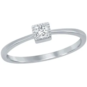 Classic Jewelry Classic Women's Sterling Silver Square CZ Ring - W-2752