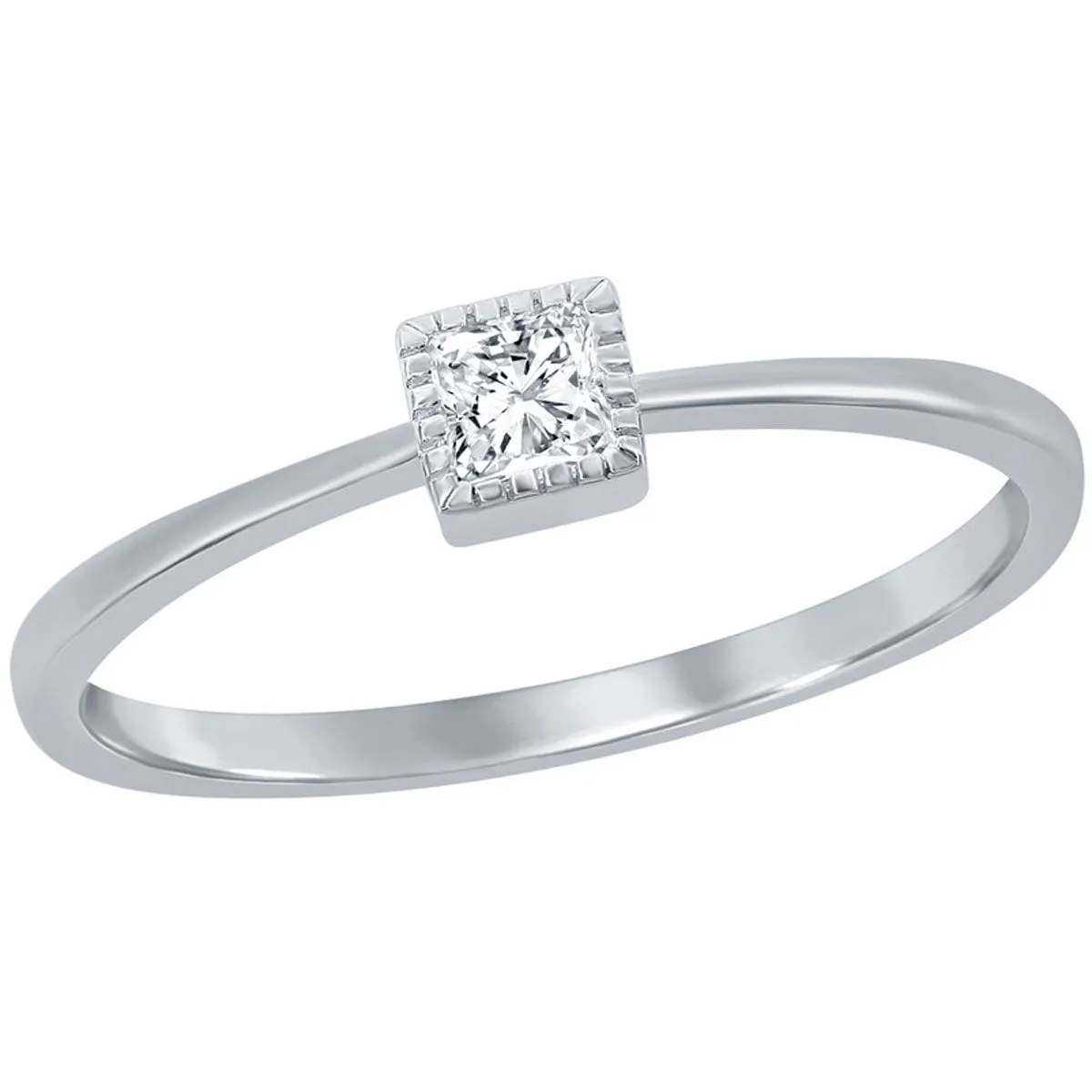 Classic Jewelry Classic Women's Sterling Silver Square CZ Ring - W-2752