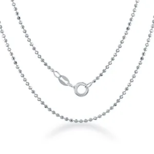 Classic Jewelry Sterling Silver 1.5mm Diamond Cut Bead Chain, 18"