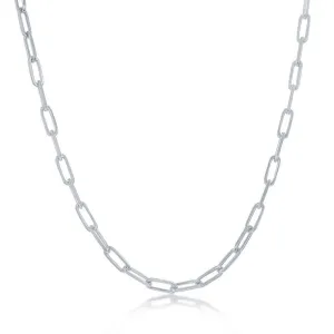 Classic Jewelry Sterling Silver 2.8mm Paper Clip Linked Chain, 16"