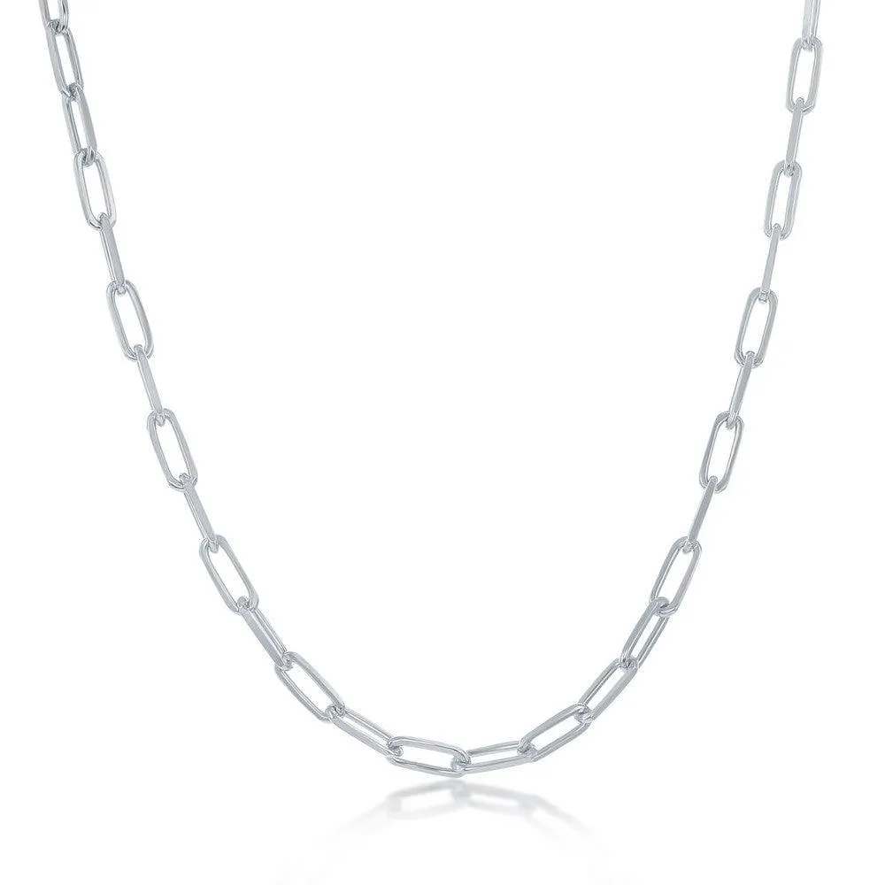 Classic Jewelry Sterling Silver 2.8mm Paper Clip Linked Chain, 16"