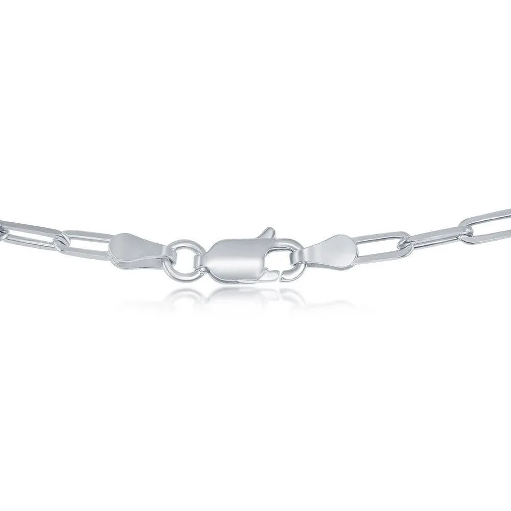 Classic Jewelry Sterling Silver 2.8mm Paper Clip Linked Chain, 16"