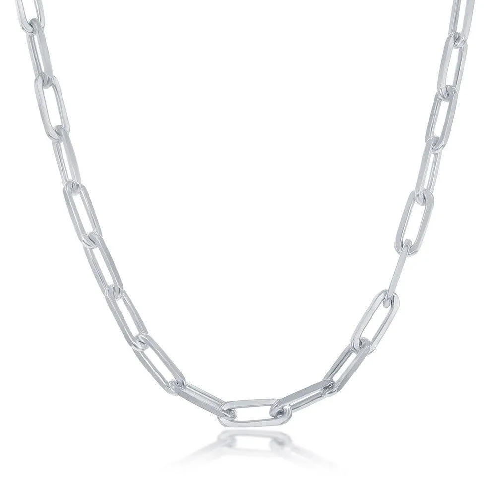 Classic Jewelry Sterling Silver 3.2mm Paper Clip Chain, 20"