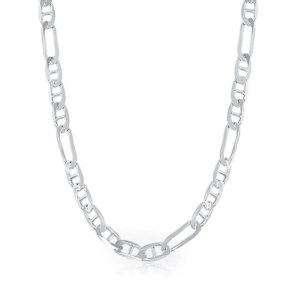 Classic Jewelry Sterling Silver 6mm Figaro Gucci Chain, 20"