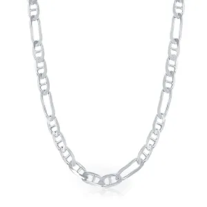 Classic Jewelry Sterling Silver 6mm Figaro Gucci Chain, 20"