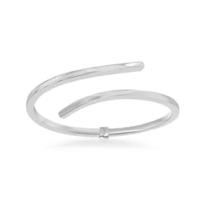 Classic Jewelry Sterling Silver Double Wave Design Bangle