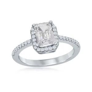 Classic Jewelry Sterling Silver Four-Prong White CZ Ring - W-1880