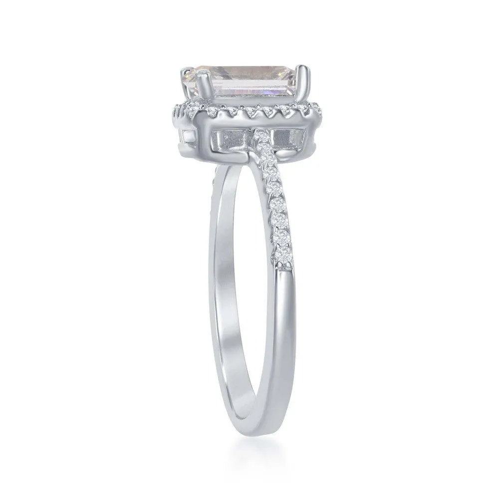 Classic Jewelry Sterling Silver Four-Prong White CZ Ring - W-1880